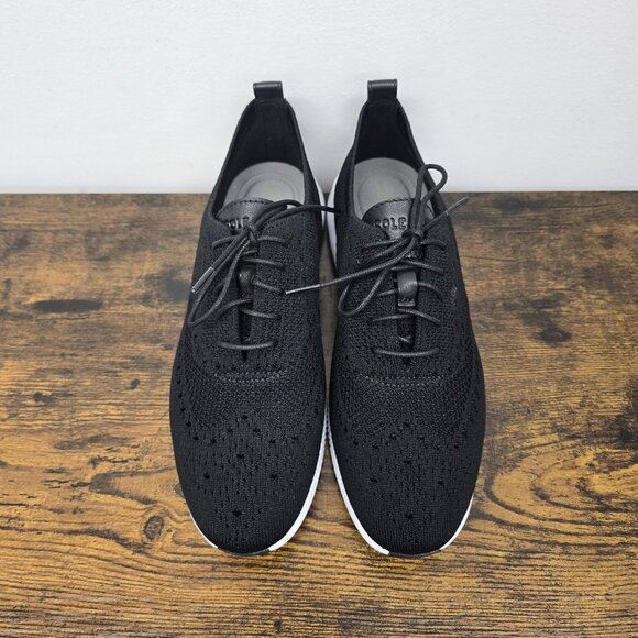 NEW Cole Haan 2 Zerogrand Stitchlite Wingtip Oxford Shoes 10 B Black White Sole - Picture 5 of 9